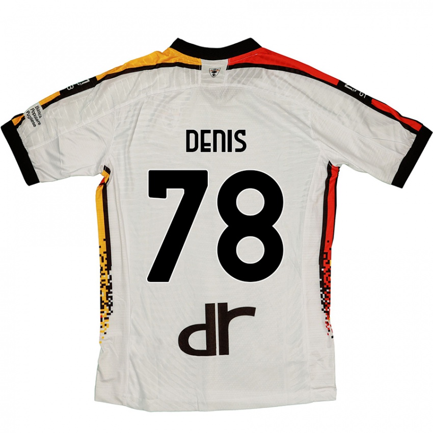 Bambino Maglia Max Denis #78 Bianco Nero Kit Gara Away 2024/25 Maglietta