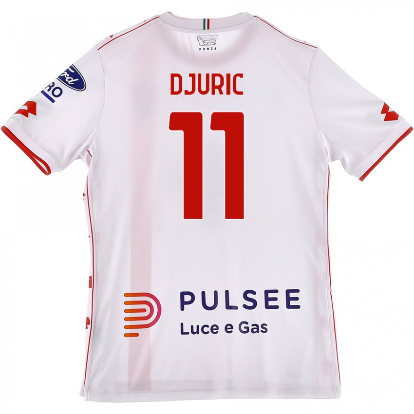 Bambino Maglia Milan Djuric #11 Bianco Rosso Kit Gara Away 2024/25 Maglietta