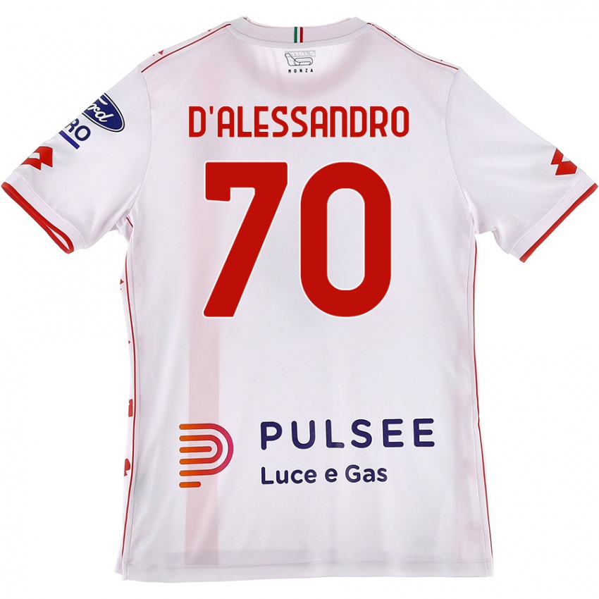 Bambino Maglia Marco D'alessandro #70 Bianco Rosso Kit Gara Away 2024/25 Maglietta