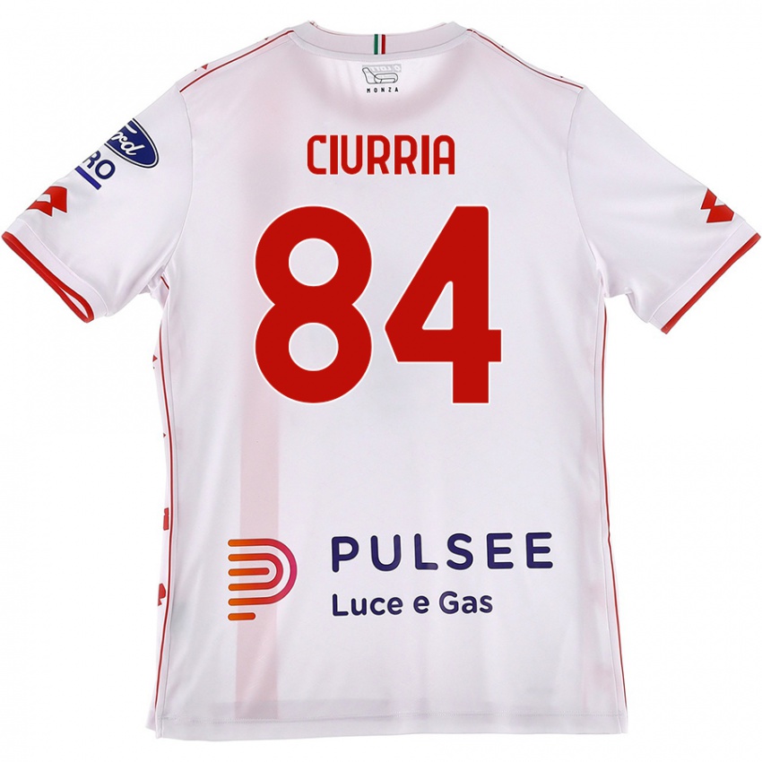 Bambino Maglia Patrick Ciurria #84 Bianco Rosso Kit Gara Away 2024/25 Maglietta