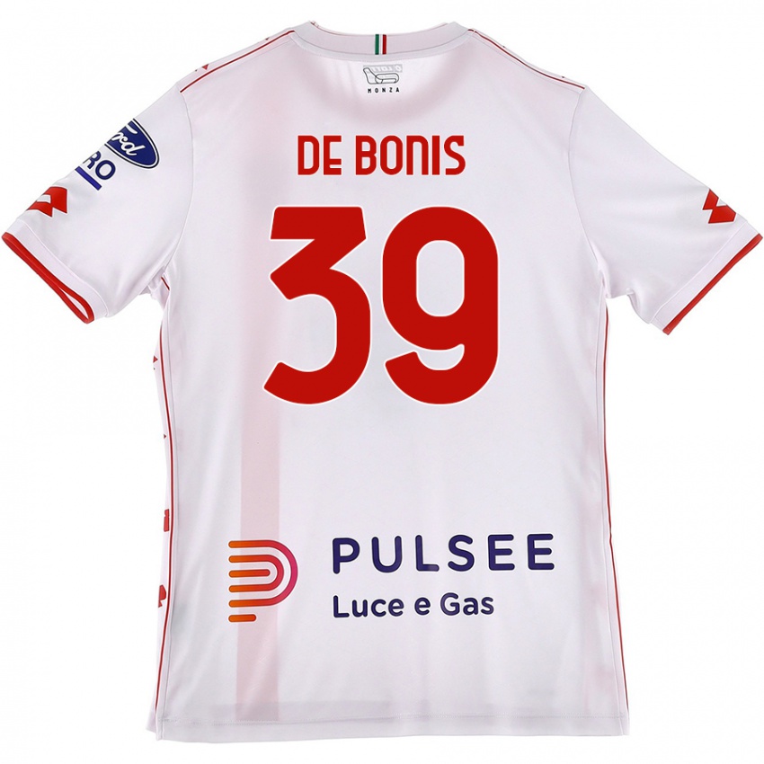 Bambino Maglia Andrea De Bonis #39 Bianco Rosso Kit Gara Away 2024/25 Maglietta