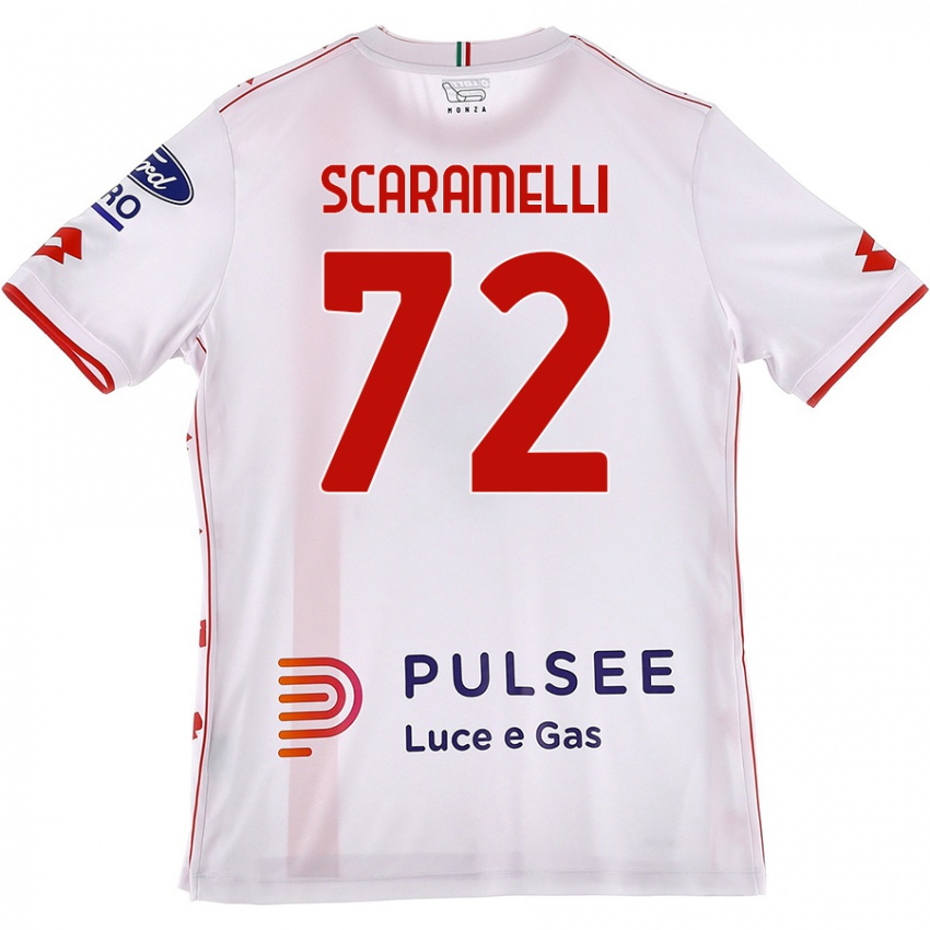 Bambino Maglia Endris Scaramelli #72 Bianco Rosso Kit Gara Away 2024/25 Maglietta