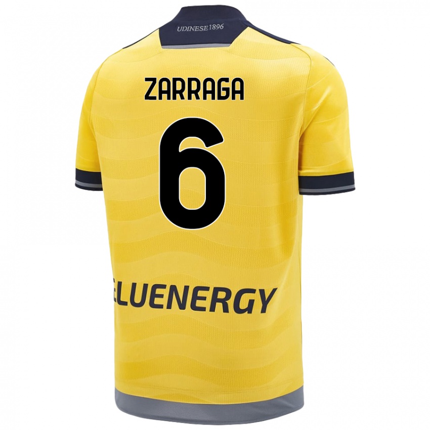 Bambino Maglia Oier Zarraga #6 Oro Kit Gara Away 2024/25 Maglietta