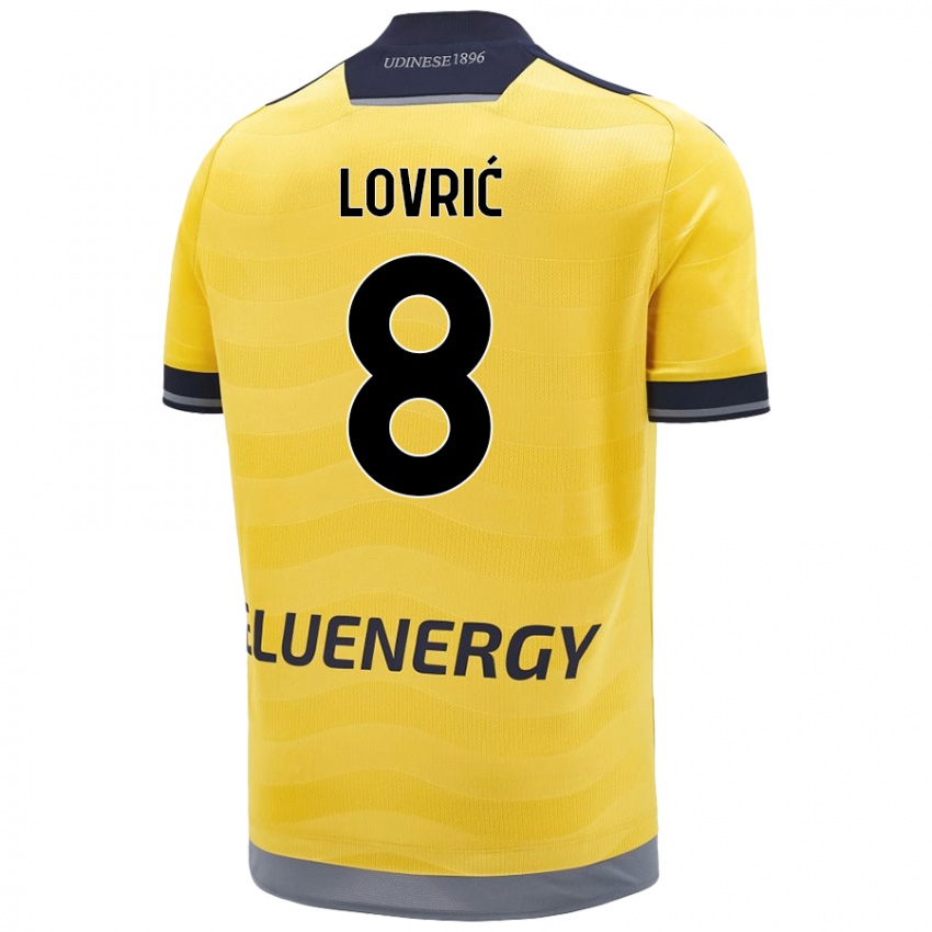 Bambino Maglia Sandi Lovrić #8 Oro Kit Gara Away 2024/25 Maglietta