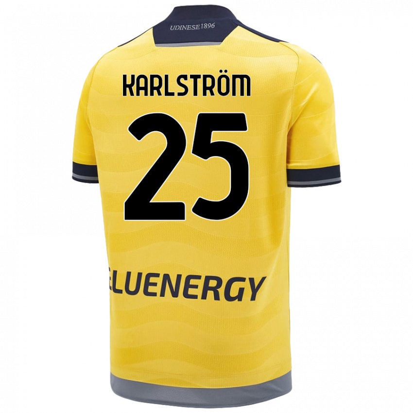 Bambino Maglia Jesper Karlström #25 Oro Kit Gara Away 2024/25 Maglietta