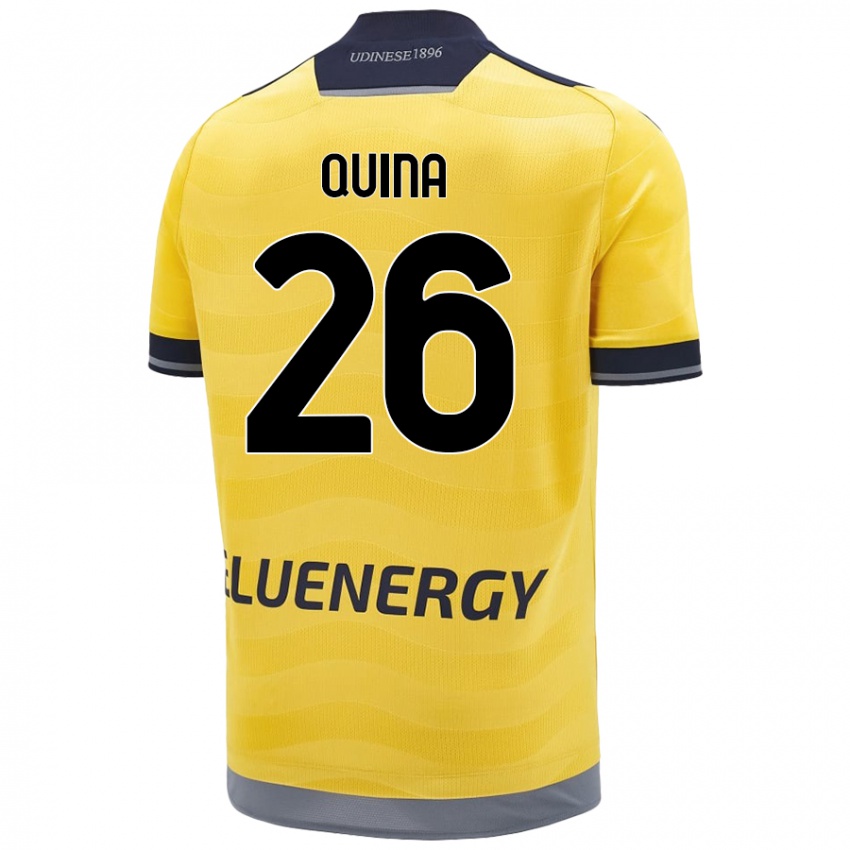 Bambino Maglia Domingos Quina #26 Oro Kit Gara Away 2024/25 Maglietta