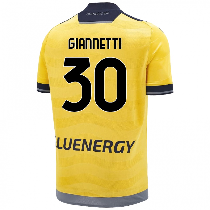 Bambino Maglia Lautaro Giannetti #30 Oro Kit Gara Away 2024/25 Maglietta