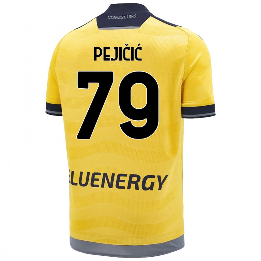 Bambino Maglia David Pejičić #79 Oro Kit Gara Away 2024/25 Maglietta