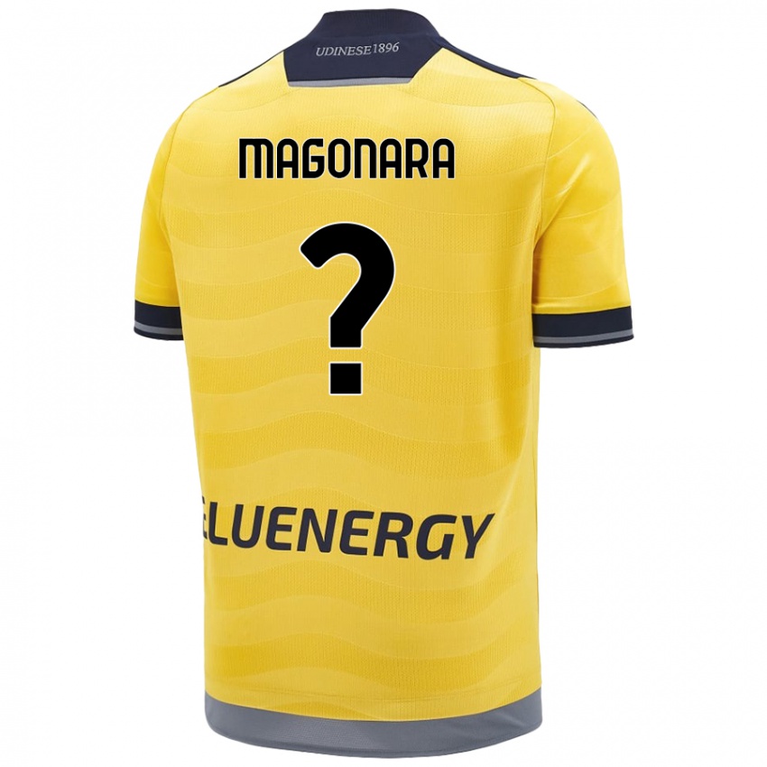 Bambino Maglia Matteo Magonara #0 Oro Kit Gara Away 2024/25 Maglietta