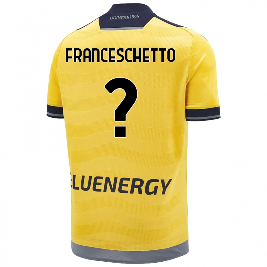 Bambino Maglia Mattia Franceschetto #0 Oro Kit Gara Away 2024/25 Maglietta