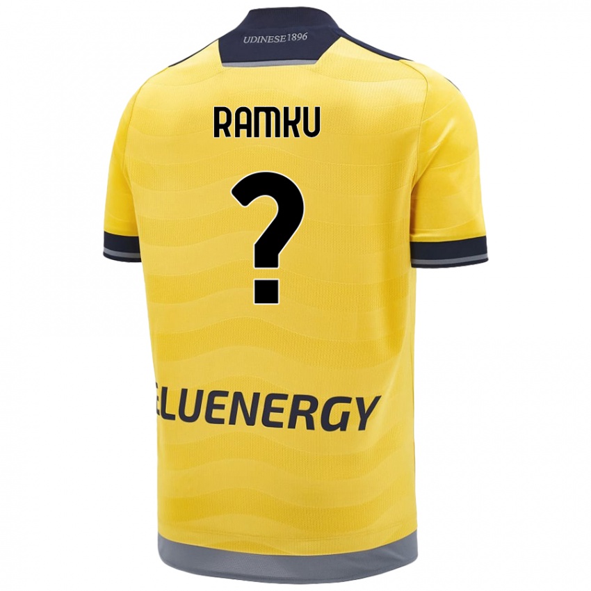 Bambino Maglia Alex Ramku #0 Oro Kit Gara Away 2024/25 Maglietta