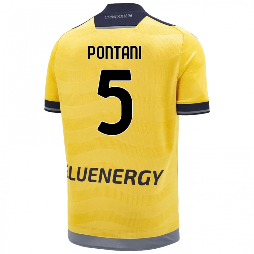 Bambino Maglia Leonardo Pontani #5 Oro Kit Gara Away 2024/25 Maglietta