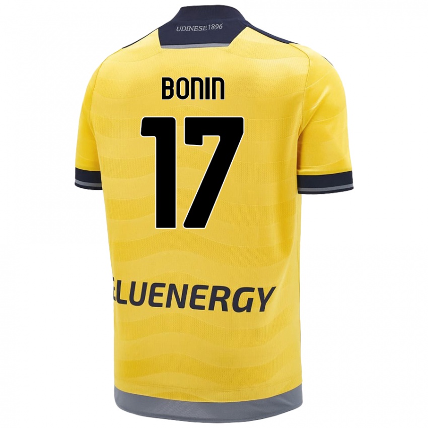 Bambino Maglia Luca Bonin #17 Oro Kit Gara Away 2024/25 Maglietta