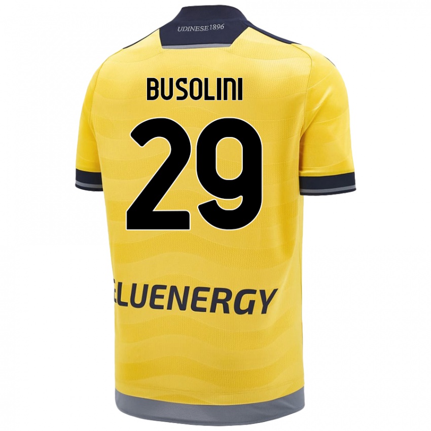 Bambino Maglia Alessandro Busolini #29 Oro Kit Gara Away 2024/25 Maglietta