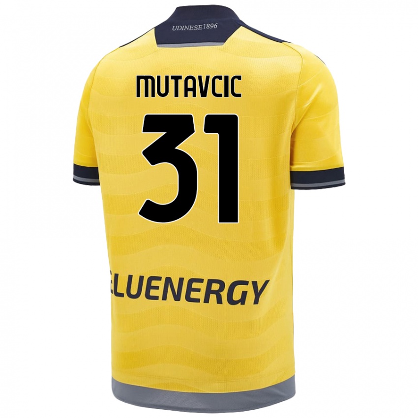 Bambino Maglia Jan Mutavcic #31 Oro Kit Gara Away 2024/25 Maglietta