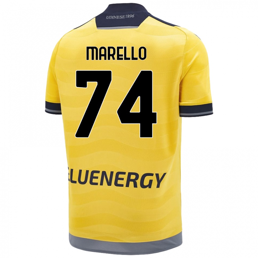 Bambino Maglia Mattia Marello #74 Oro Kit Gara Away 2024/25 Maglietta