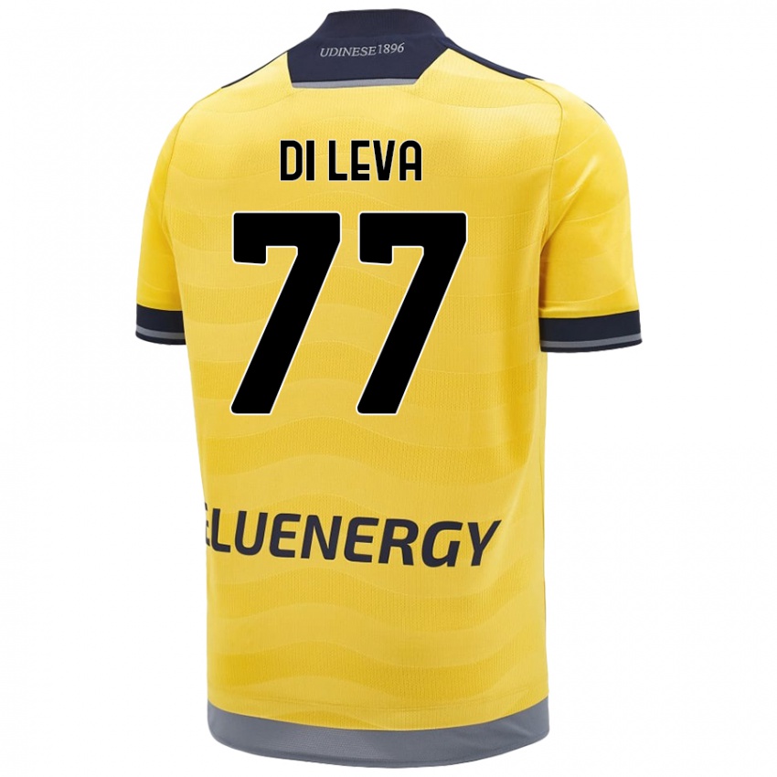 Bambino Maglia Vincenzo Di Leva #77 Oro Kit Gara Away 2024/25 Maglietta