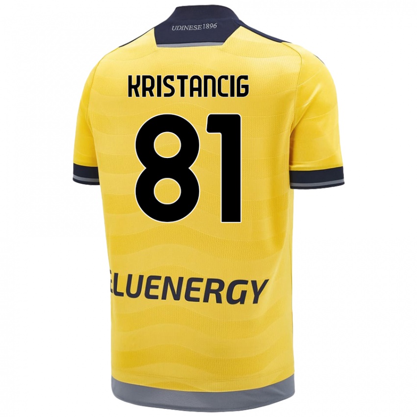 Bambino Maglia Luca Kristancig #81 Oro Kit Gara Away 2024/25 Maglietta