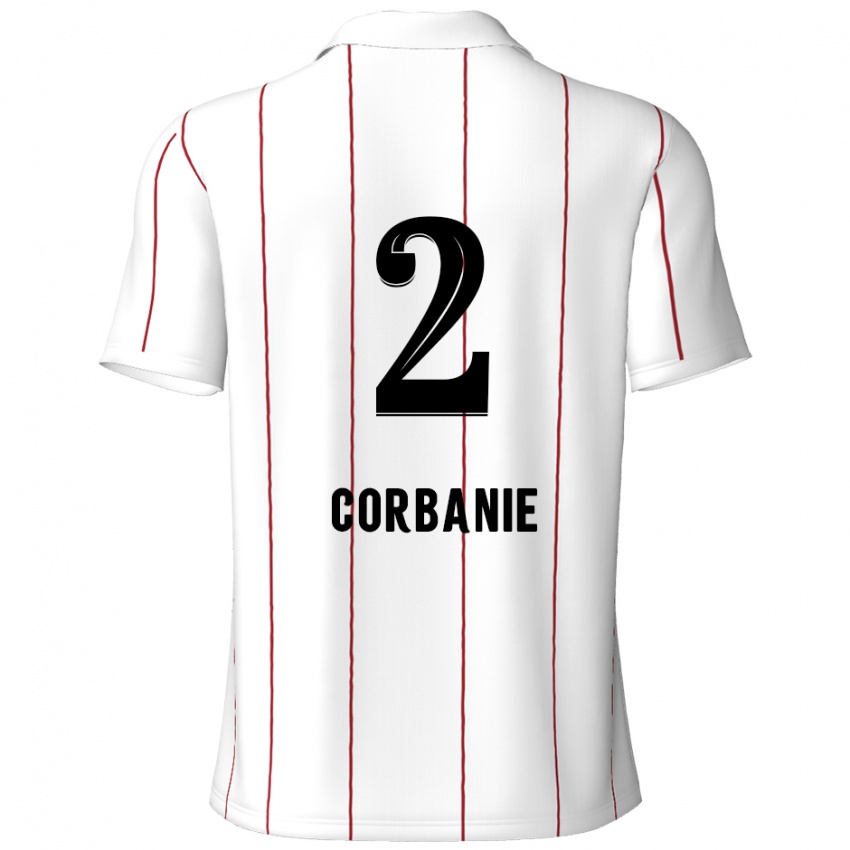 Bambino Maglia Kobe Corbanie #2 Bianco Nero Kit Gara Away 2024/25 Maglietta