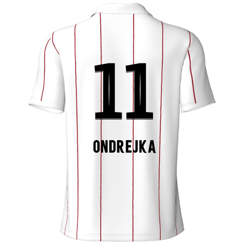 Bambino Maglia Jacob Ondrejka #11 Bianco Nero Kit Gara Away 2024/25 Maglietta