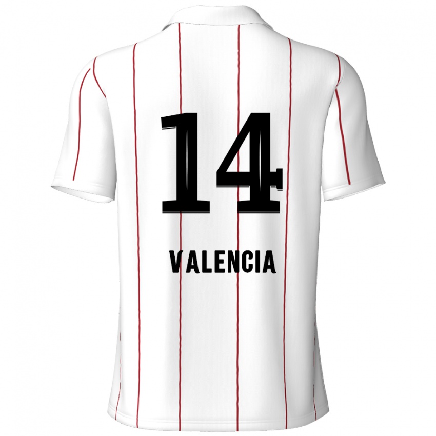 Bambino Maglia Anthony Valencia #14 Bianco Nero Kit Gara Away 2024/25 Maglietta