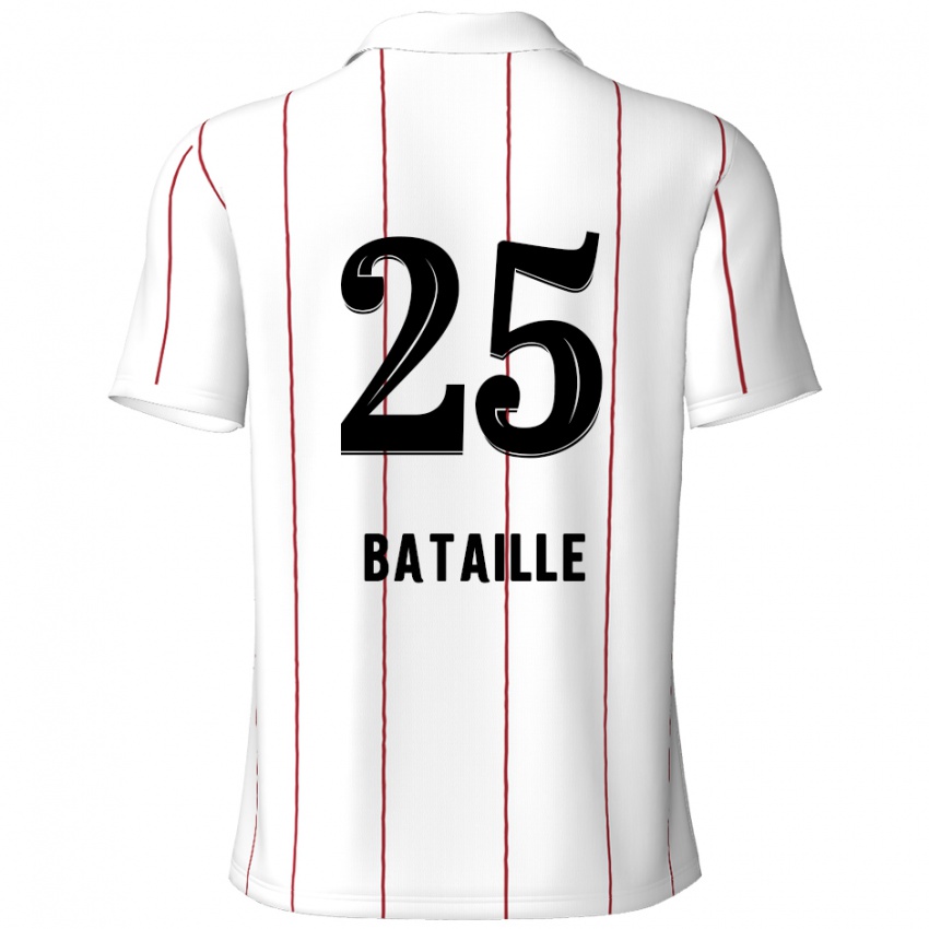 Bambino Maglia Jelle Bataille #25 Bianco Nero Kit Gara Away 2024/25 Maglietta