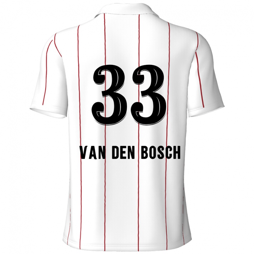 Bambino Maglia Zeno Van Den Bosch #33 Bianco Nero Kit Gara Away 2024/25 Maglietta