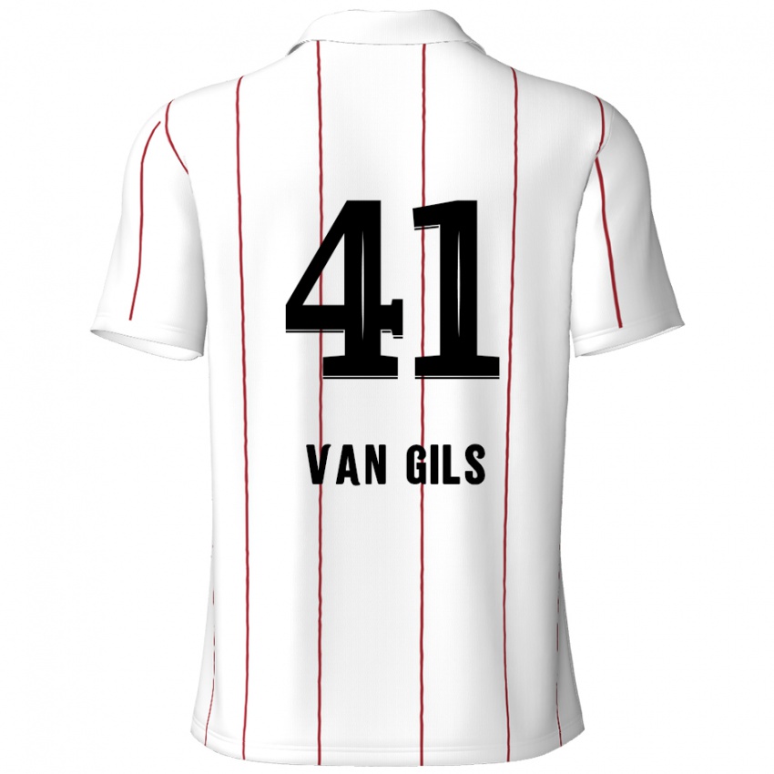 Bambino Maglia Mathis Van Gils #41 Bianco Nero Kit Gara Away 2024/25 Maglietta