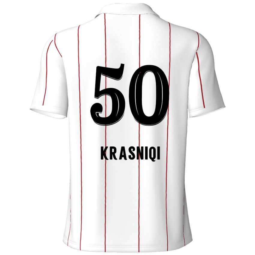 Bambino Maglia Laurit Krasniqi #50 Bianco Nero Kit Gara Away 2024/25 Maglietta