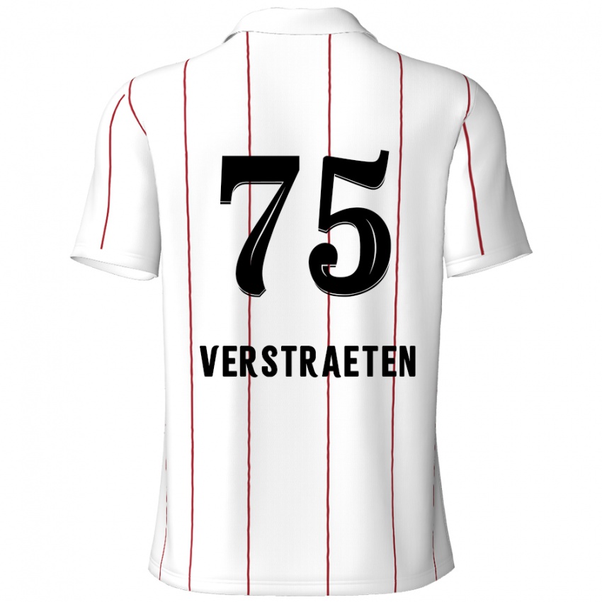 Bambino Maglia Andreas Verstraeten #75 Bianco Nero Kit Gara Away 2024/25 Maglietta