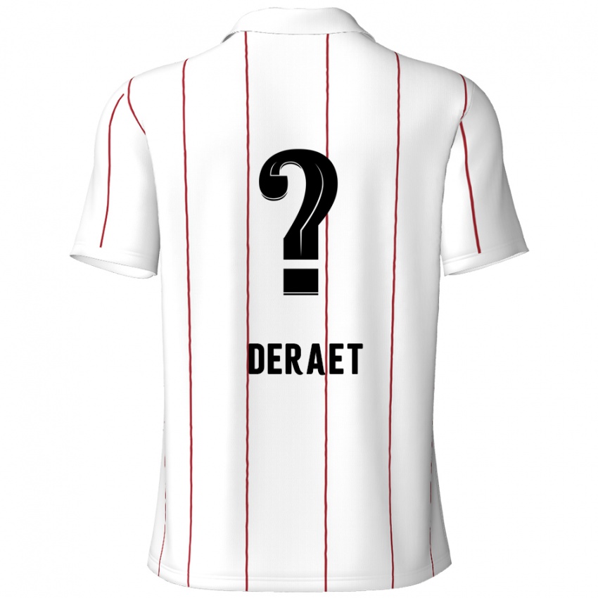 Bambino Maglia Xavi Deraet #0 Bianco Nero Kit Gara Away 2024/25 Maglietta