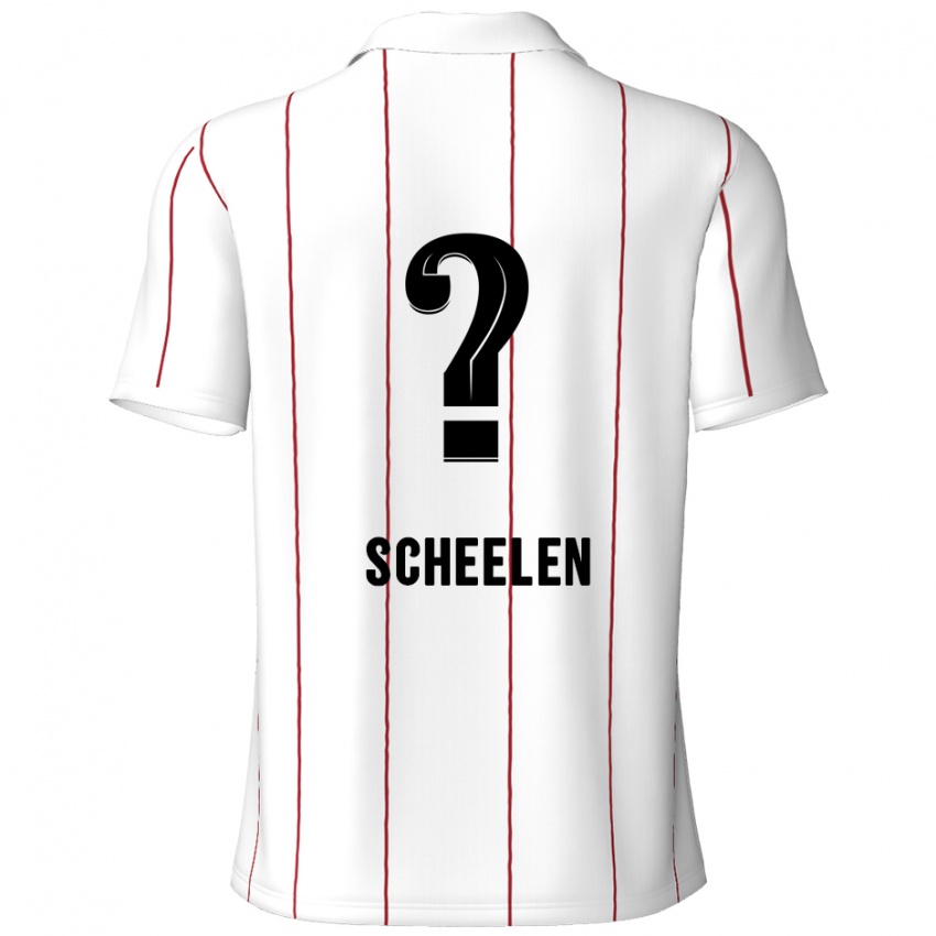 Bambino Maglia Thijme Scheelen #0 Bianco Nero Kit Gara Away 2024/25 Maglietta