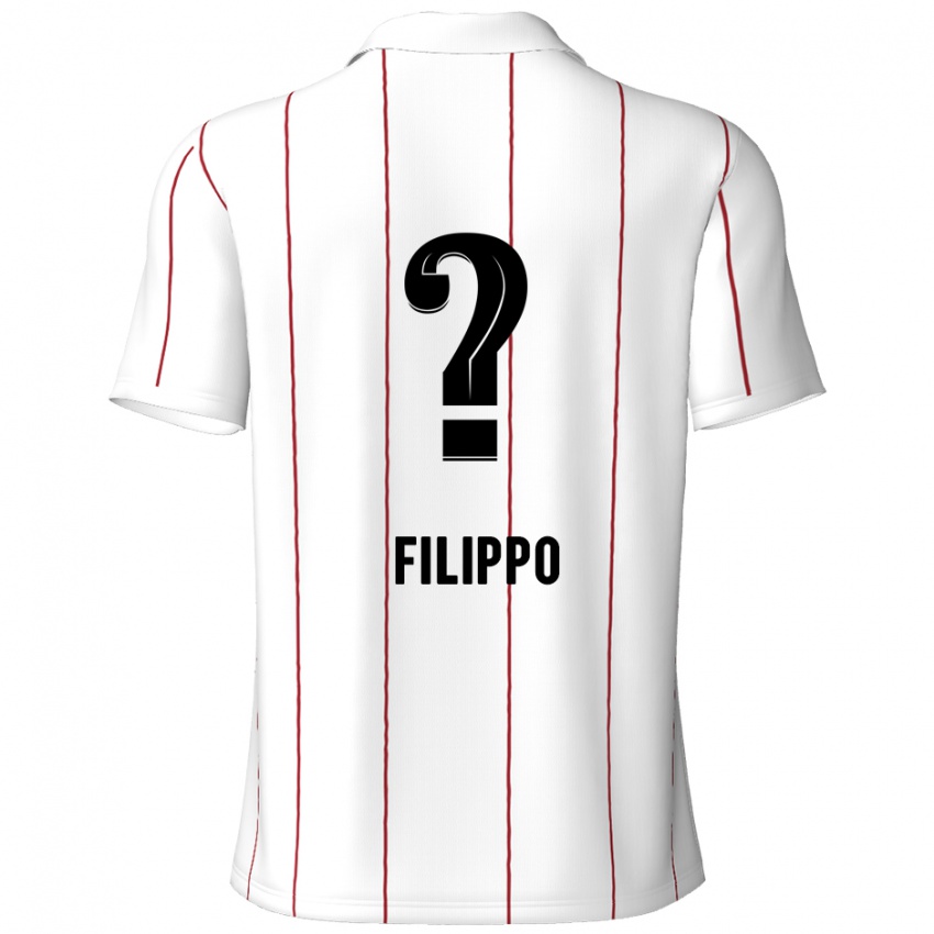 Bambino Maglia Niels Filippo #0 Bianco Nero Kit Gara Away 2024/25 Maglietta