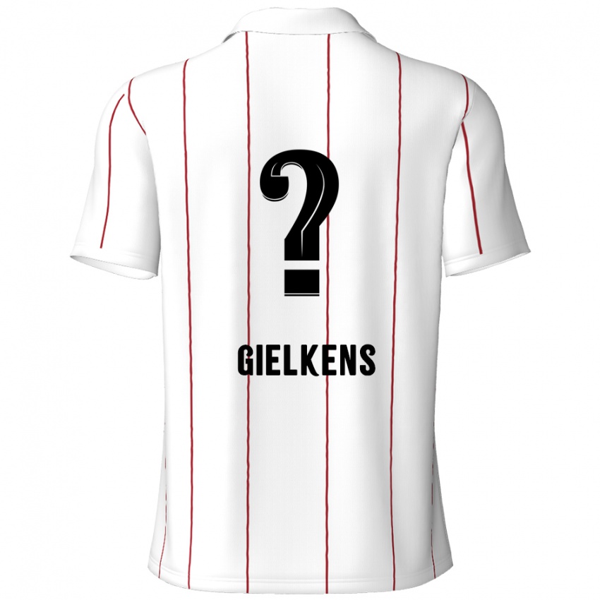 Bambino Maglia Mathijs Gielkens #0 Bianco Nero Kit Gara Away 2024/25 Maglietta