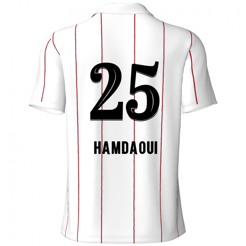 Bambino Maglia Youssef Hamdaoui #25 Bianco Nero Kit Gara Away 2024/25 Maglietta