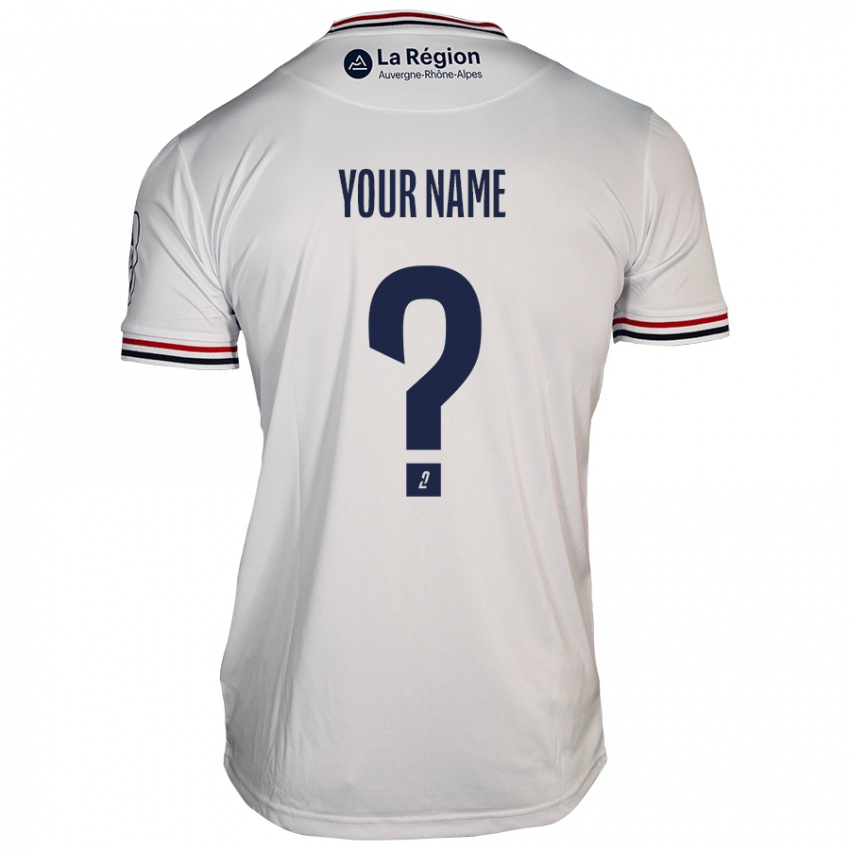 Bambino Maglia Il Tuo Nome #0 Bianco Kit Gara Away 2024/25 Maglietta