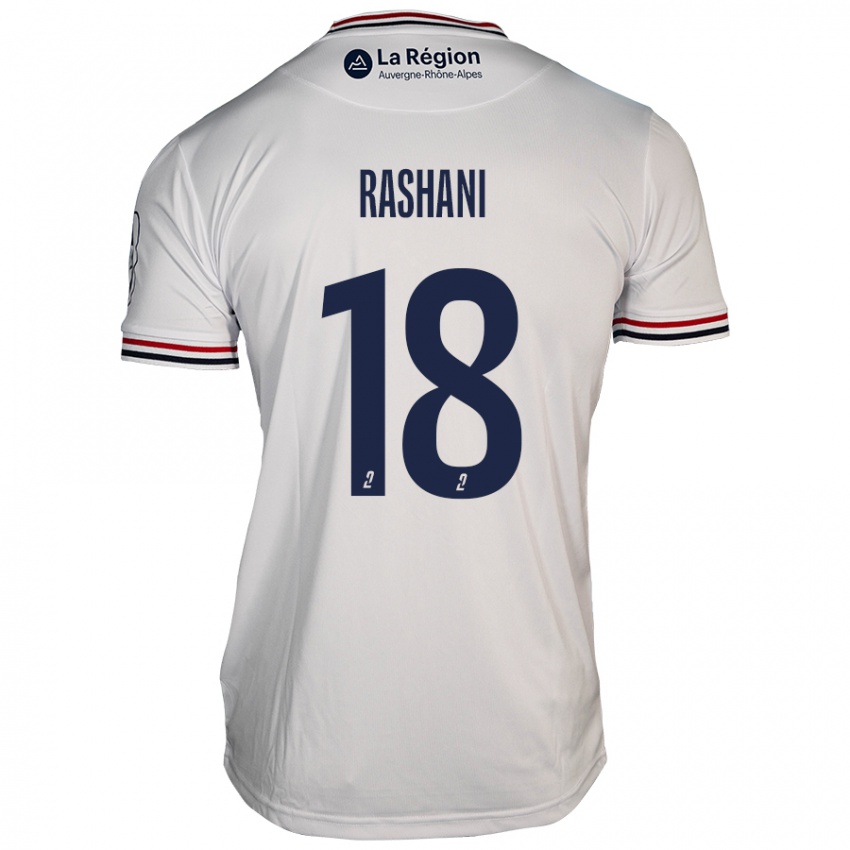 Bambino Maglia Elbasan Rashani #18 Bianco Kit Gara Away 2024/25 Maglietta