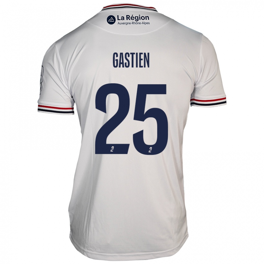 Bambino Maglia Johan Gastien #25 Bianco Kit Gara Away 2024/25 Maglietta