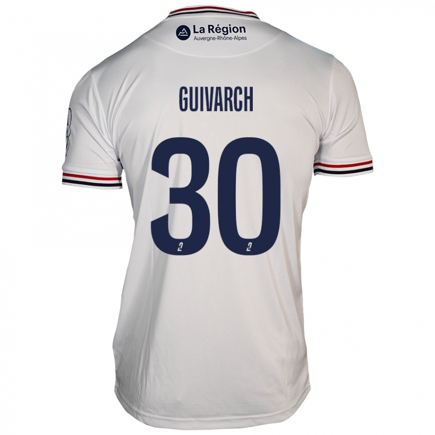 Bambino Maglia Théo Guivarch #30 Bianco Kit Gara Away 2024/25 Maglietta