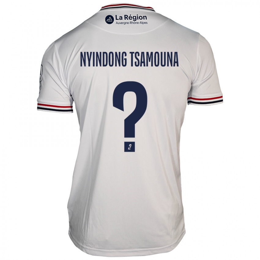 Bambino Maglia Jean Nyindong Tsamouna #0 Bianco Kit Gara Away 2024/25 Maglietta