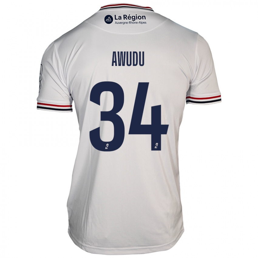 Bambino Maglia Sumaila Awudu #34 Bianco Kit Gara Away 2024/25 Maglietta