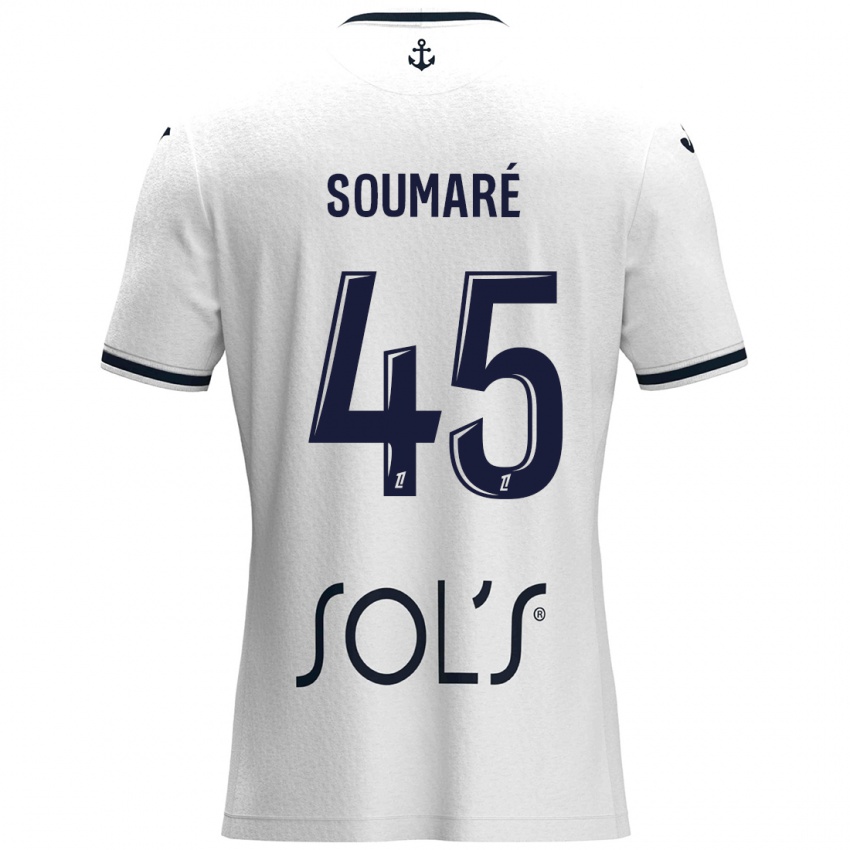 Bambino Maglia Issa Soumaré #45 Bianco Blu Scuro Kit Gara Away 2024/25 Maglietta