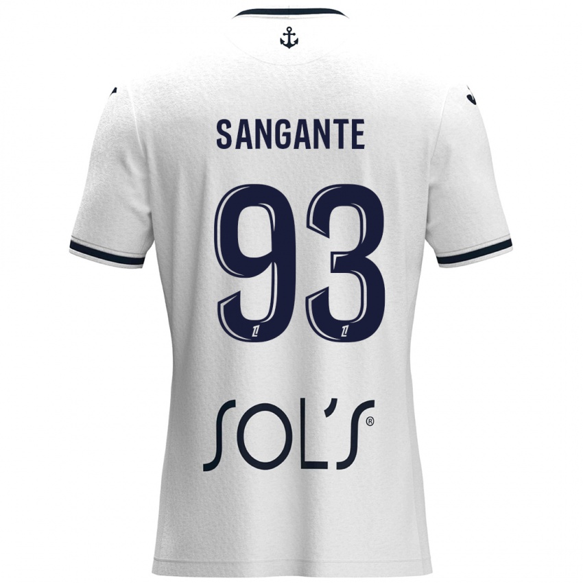 Bambino Maglia Arouna Sangante #93 Bianco Blu Scuro Kit Gara Away 2024/25 Maglietta