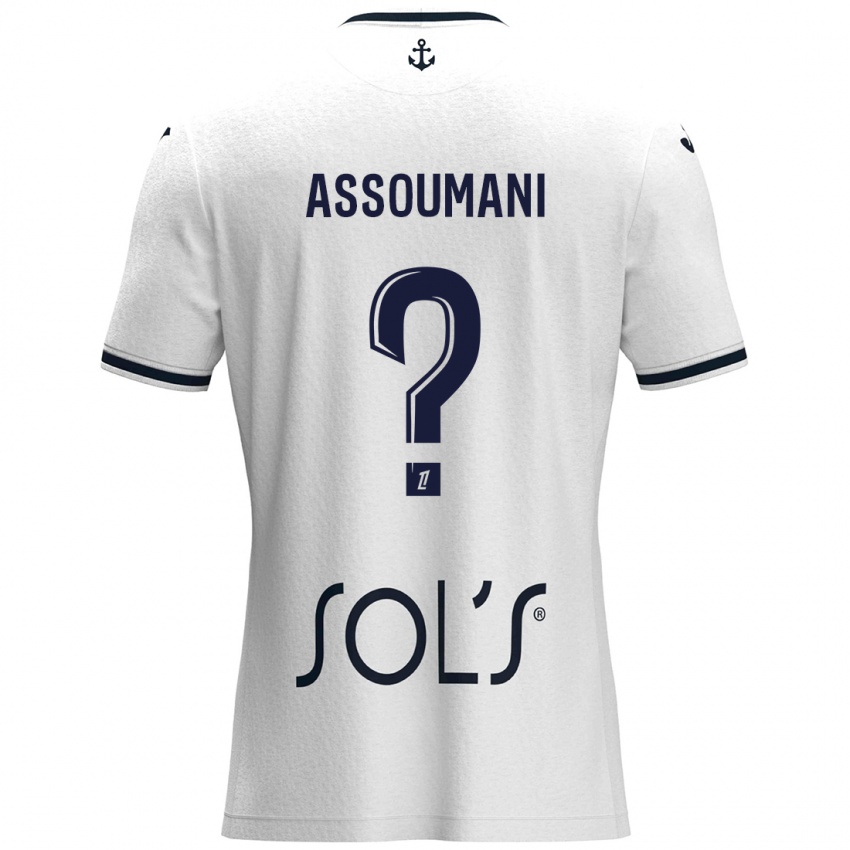 Bambino Maglia Alramid Assoumani #0 Bianco Blu Scuro Kit Gara Away 2024/25 Maglietta