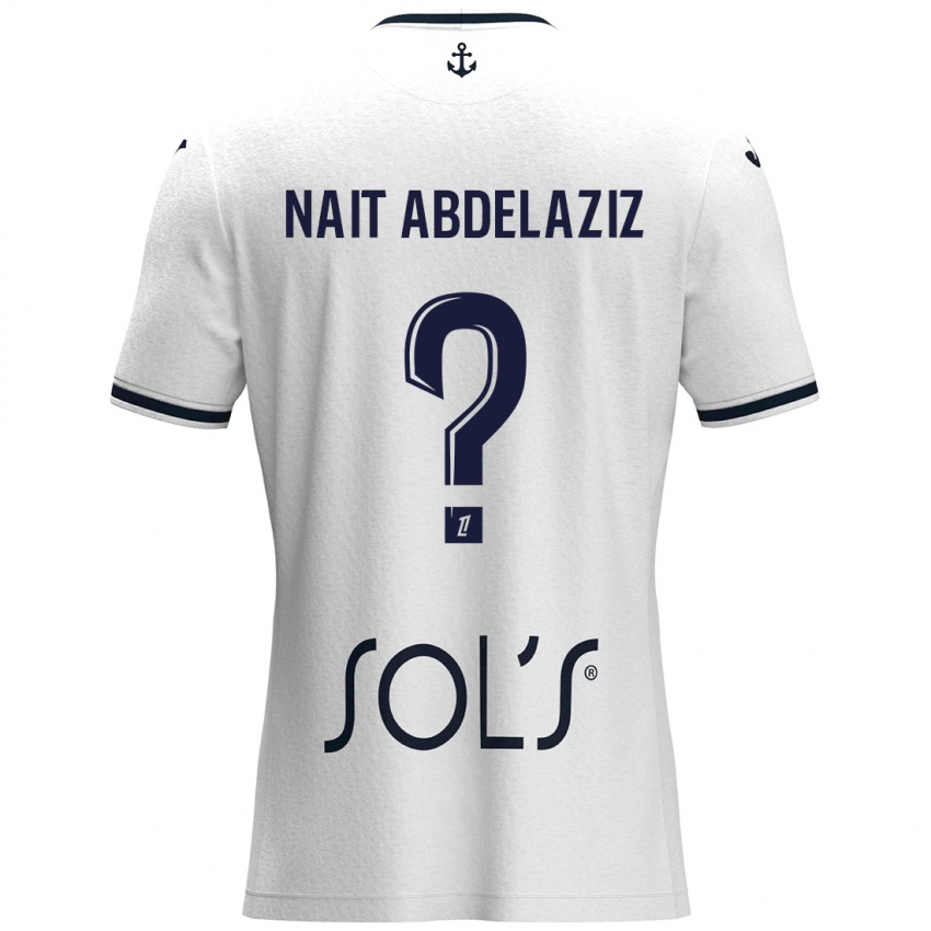 Bambino Maglia Elias Naït Abdelaziz #0 Bianco Blu Scuro Kit Gara Away 2024/25 Maglietta