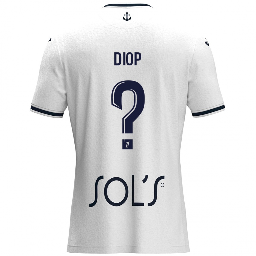 Bambino Maglia Doro Diop #0 Bianco Blu Scuro Kit Gara Away 2024/25 Maglietta