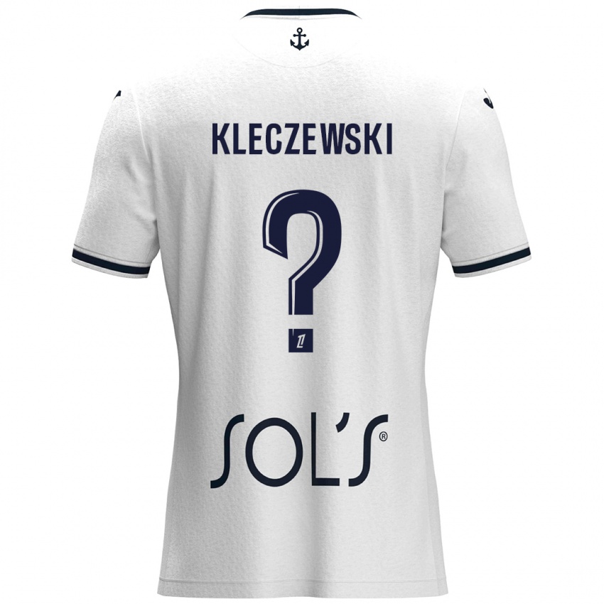 Bambino Maglia Louise Kleczewski #0 Bianco Blu Scuro Kit Gara Away 2024/25 Maglietta