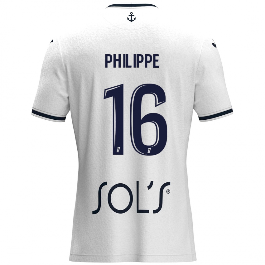 Bambino Maglia Laëtitia Philippe #16 Bianco Blu Scuro Kit Gara Away 2024/25 Maglietta