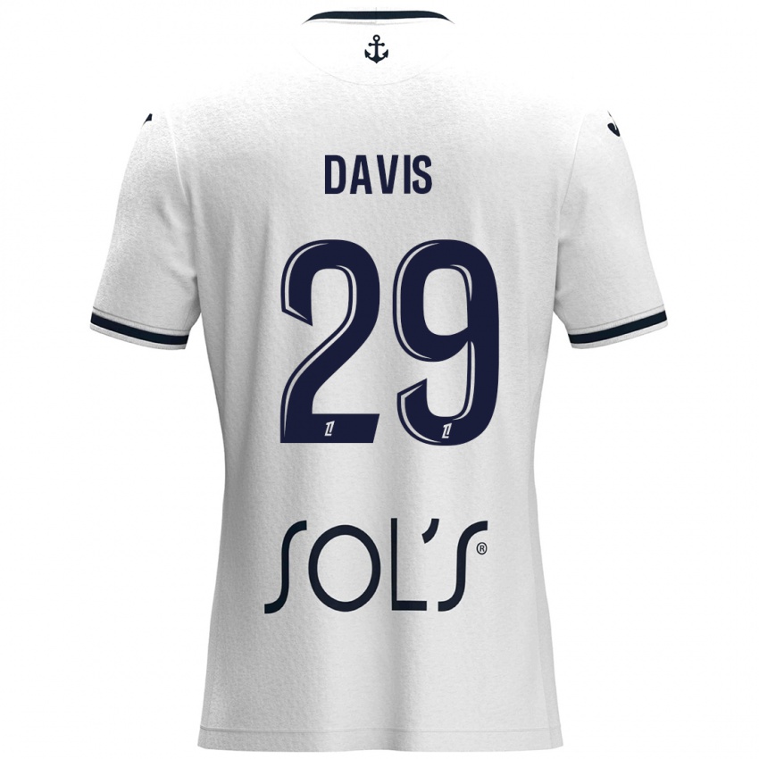 Bambino Maglia Deja Davis #29 Bianco Blu Scuro Kit Gara Away 2024/25 Maglietta