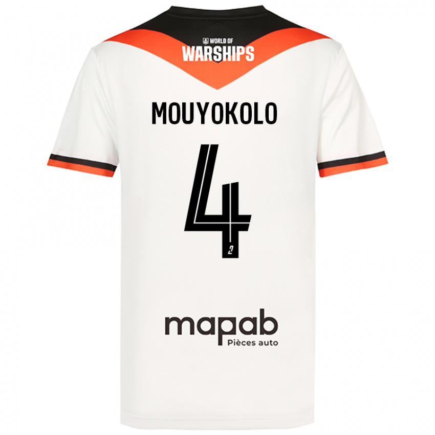 Bambino Maglia Loris Mouyokolo #4 Bianco Kit Gara Away 2024/25 Maglietta